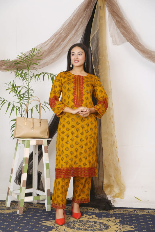 2piece Printed premium Lawn | FFP-002