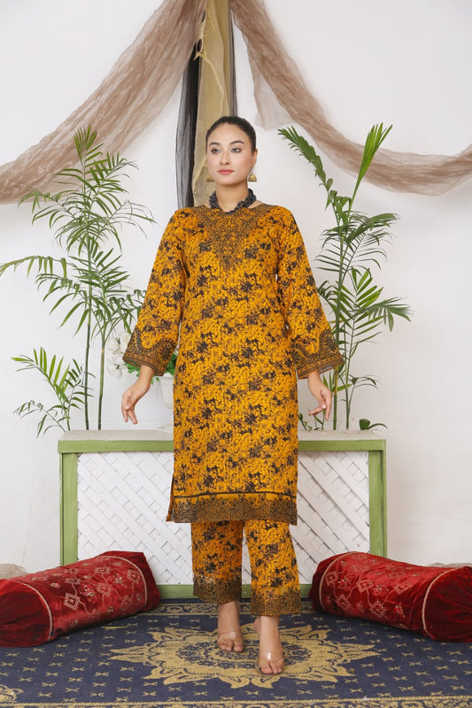 2piece Printed premium Lawn | FFP-007